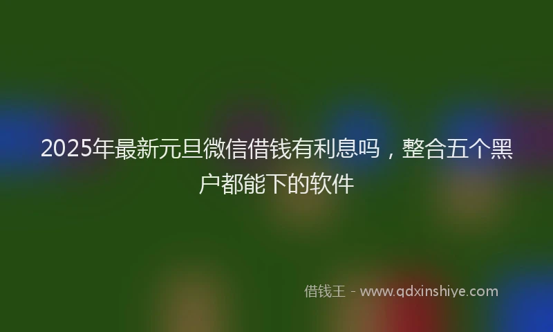 2025年最新元旦微信借钱有利息吗，整合五个黑户都能下的软件
