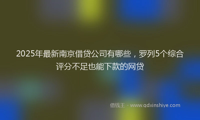 2025年最新南京借贷公司有哪些，罗列5个综合评分不足也能下款的网贷