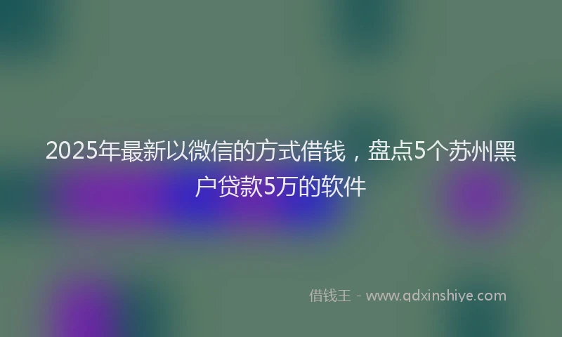 2025年最新以微信的方式借钱，盘点5个苏州黑户贷款5万的软件
