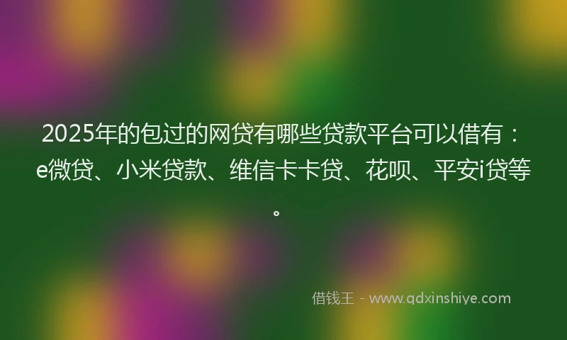 2025年的包过的网贷有哪些贷款平台可以借有：e微贷、小米贷款、维信卡卡贷、花呗、平安i贷等。