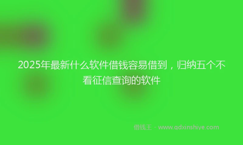 2025年最新什么软件借钱容易借到，归纳五个不看征信查询的软件