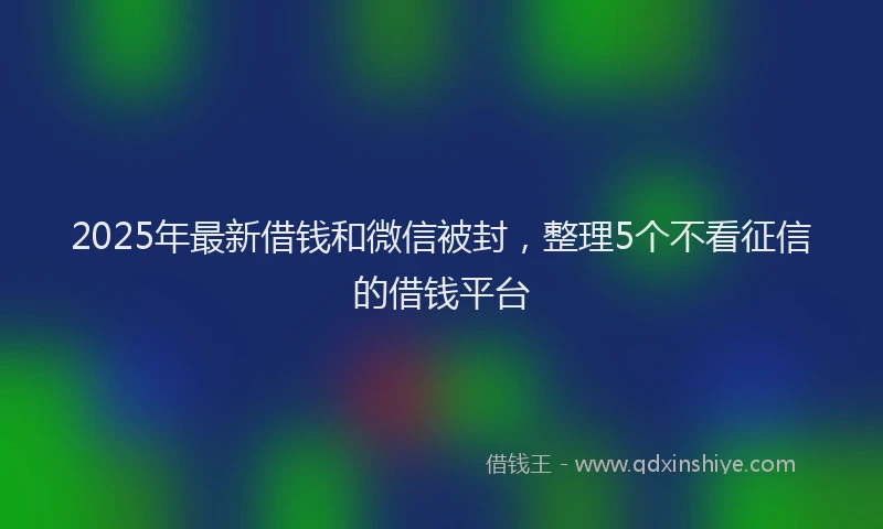 2025年最新借钱和微信被封，整理5个不看征信的借钱平台