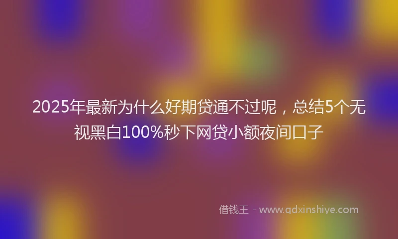 2025年最新为什么好期贷通不过呢，总结5个无视黑白100%秒下网贷小额夜间口子
