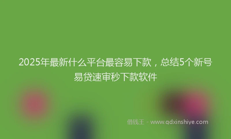 2025年最新什么平台最容易下款，总结5个新号易贷速审秒下款软件