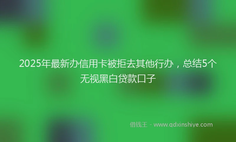 2025年最新办信用卡被拒去其他行办，总结5个无视黑白贷款口子
