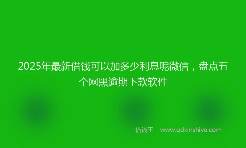 2025年最新借钱可以加多少利息呢微信，盘点五个网黑逾期下款软件
