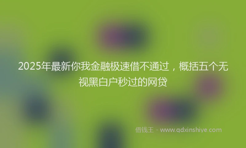 2025年最新你我金融极速借不通过，概括五个无视黑白户秒过的网贷