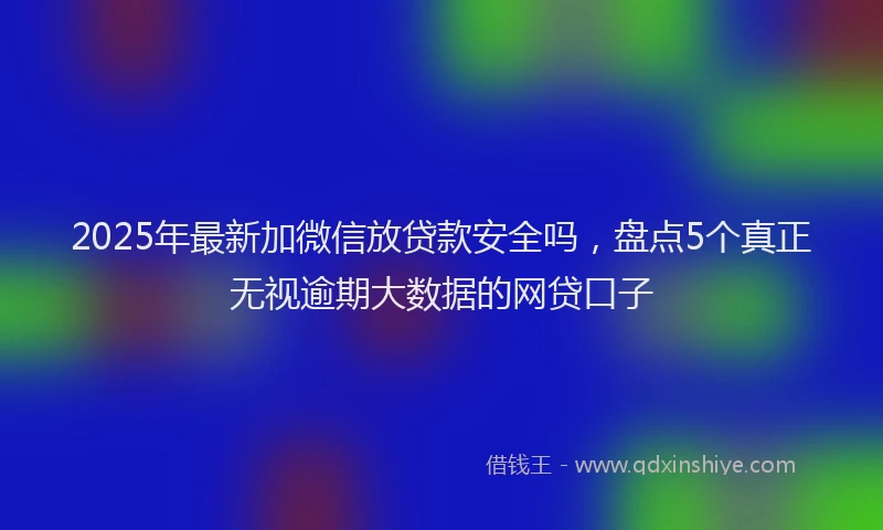 2025年最新加微信放贷款安全吗，盘点5个真正无视逾期大数据的网贷口子