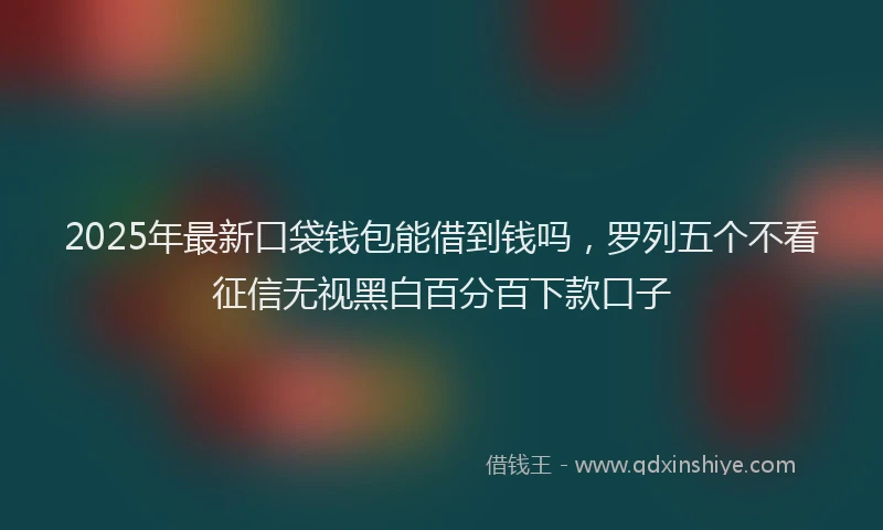 2025年最新口袋钱包能借到钱吗，罗列五个不看征信无视黑白百分百下款口子