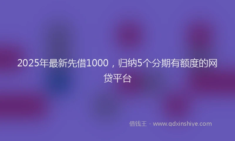 2025年最新先借1000，归纳5个分期有额度的网贷平台
