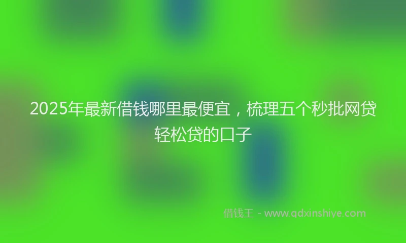 2025年最新借钱哪里最便宜，梳理五个秒批网贷轻松贷的口子