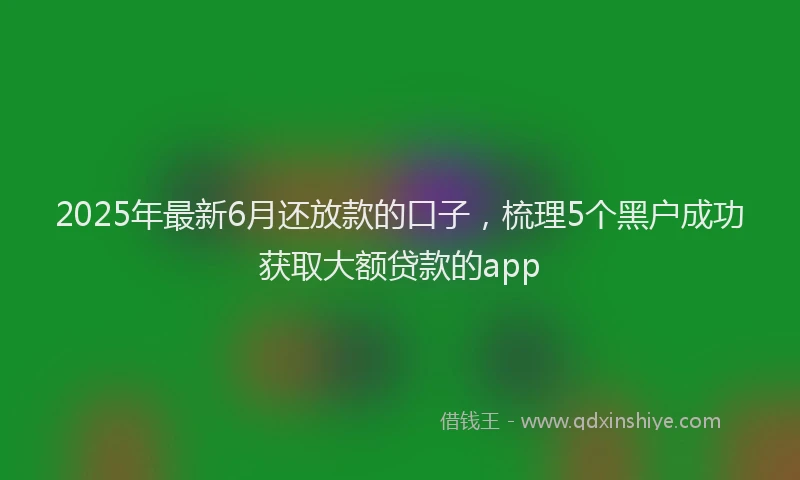 2025年最新6月还放款的口子，梳理5个黑户成功获取大额贷款的app