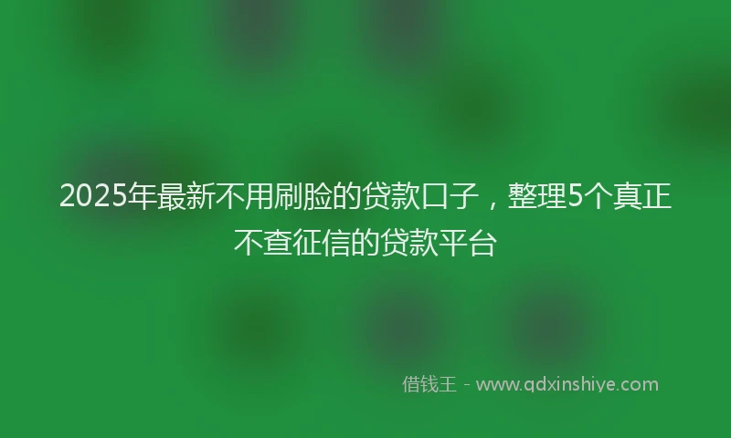 2025年最新不用刷脸的贷款口子，整理5个真正不查征信的贷款平台