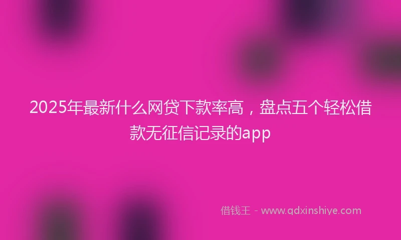 2025年最新什么网贷下款率高，盘点五个轻松借款无征信记录的app