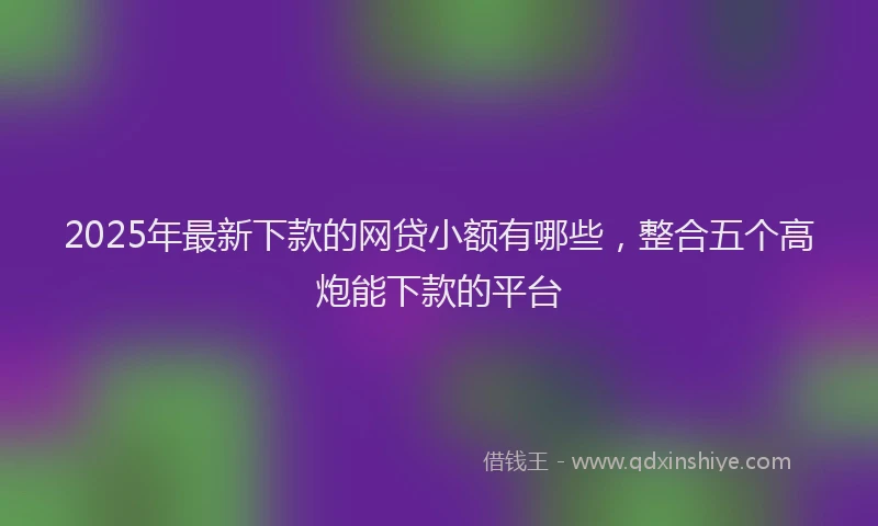 2025年最新下款的网贷小额有哪些，整合五个高炮能下款的平台