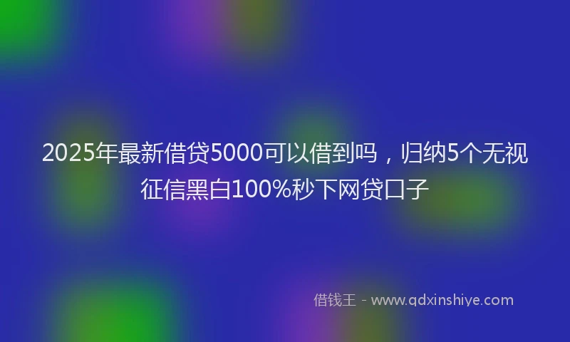 2025年最新借贷5000可以借到吗，归纳5个无视征信黑白100%秒下网贷口子