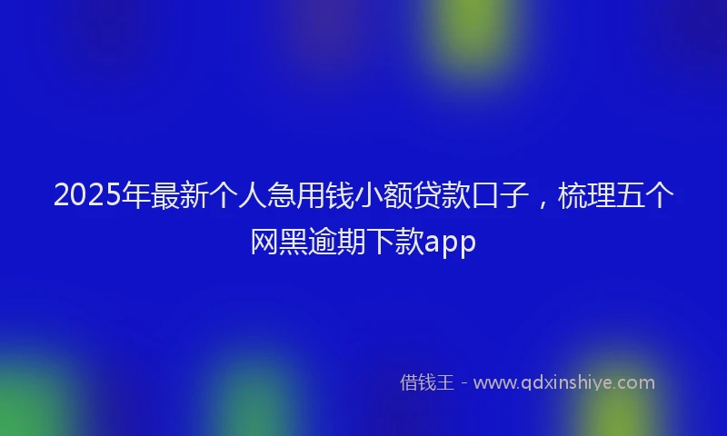 2025年最新个人急用钱小额贷款口子，梳理五个网黑逾期下款app