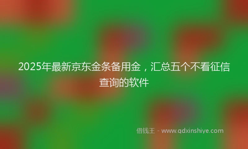 2025年最新京东金条备用金，汇总五个不看征信查询的软件