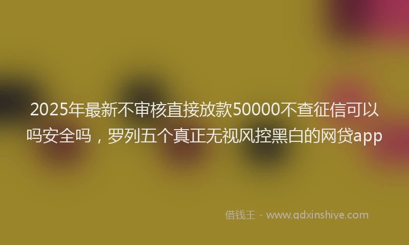 2025年最新不审核直接放款50000不查征信可以吗安全吗，罗列五个真正无视风控黑白的网贷app