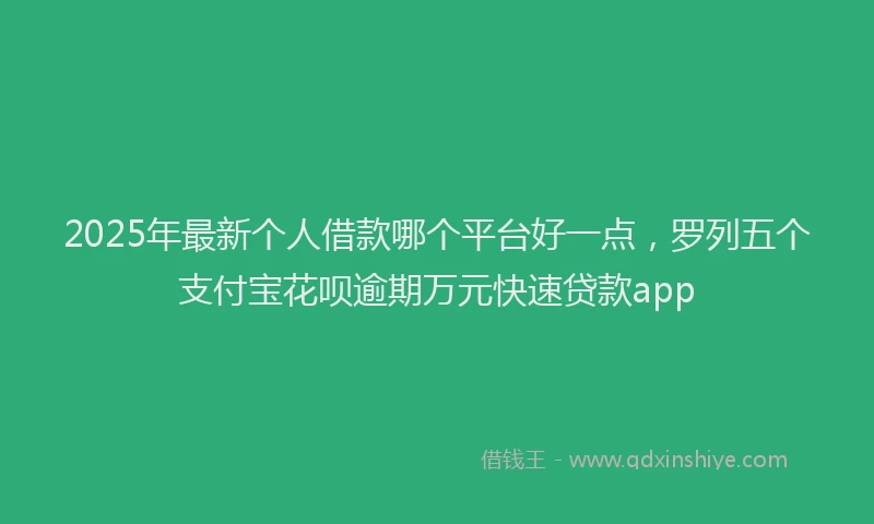2025年最新个人借款哪个平台好一点，罗列五个支付宝花呗逾期万元快速贷款app