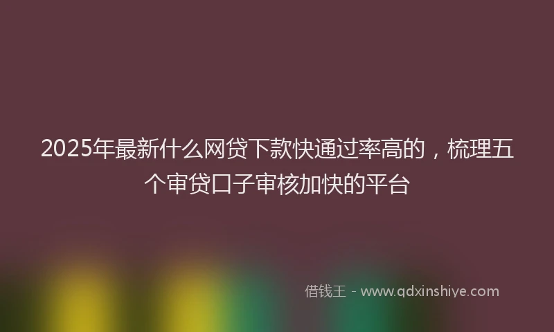 2025年最新什么网贷下款快通过率高的，梳理五个审贷口子审核加快的平台