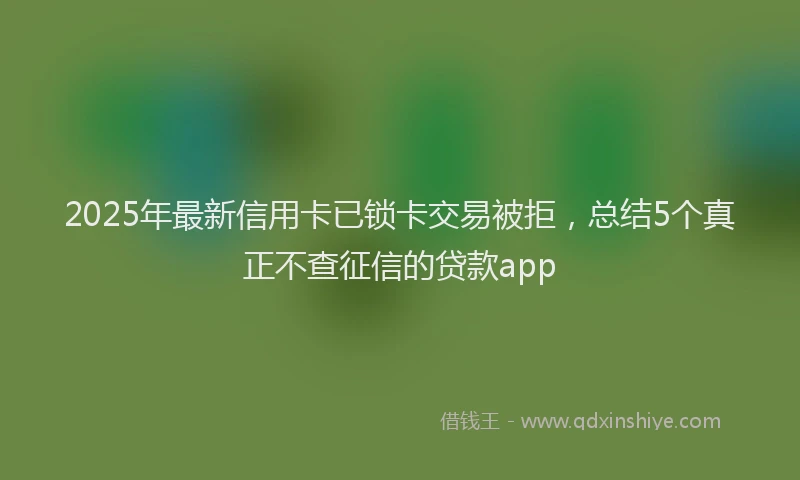 2025年最新信用卡已锁卡交易被拒，总结5个真正不查征信的贷款app