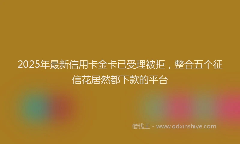 2025年最新信用卡金卡已受理被拒，整合五个征信花居然都下款的平台