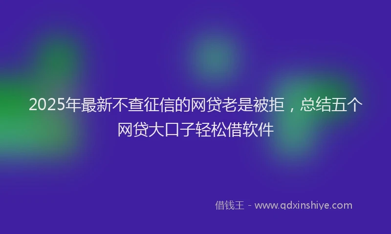 2025年最新不查征信的网贷老是被拒，总结五个网贷大口子轻松借软件