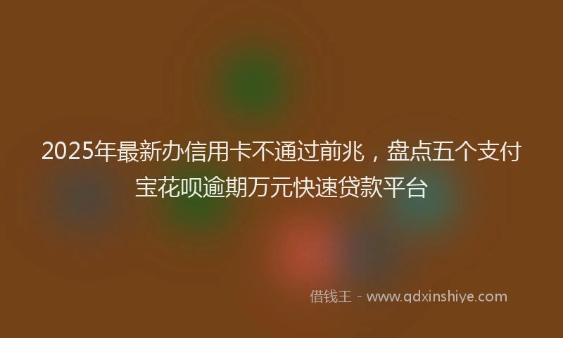 2025年最新办信用卡不通过前兆，盘点五个支付宝花呗逾期万元快速贷款平台