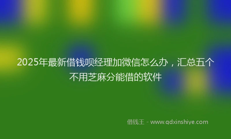 2025年最新借钱呗经理加微信怎么办，汇总五个不用芝麻分能借的软件