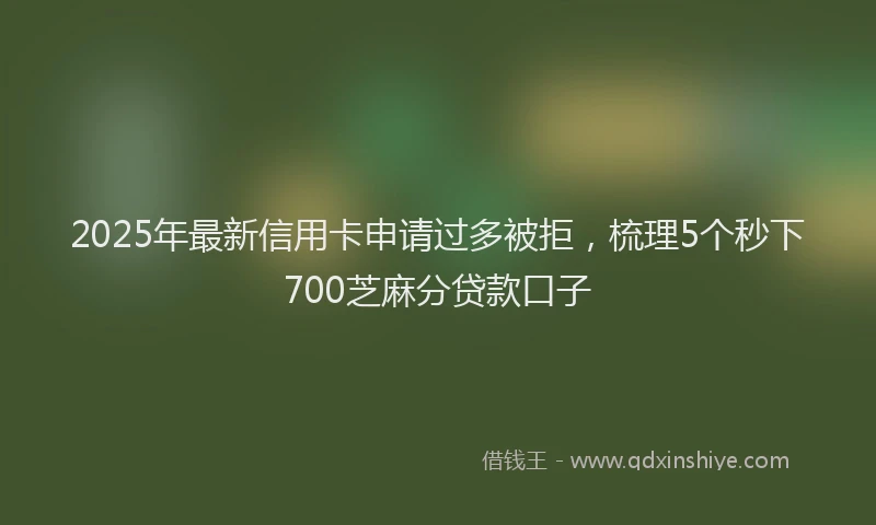 2025年最新信用卡申请过多被拒，梳理5个秒下700芝麻分贷款口子