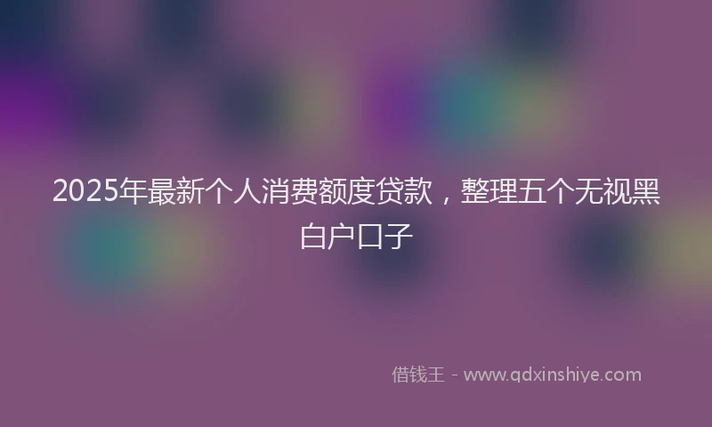 2025年最新个人消费额度贷款，整理五个无视黑白户口子