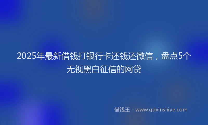 2025年最新借钱打银行卡还钱还微信，盘点5个无视黑白征信的网贷