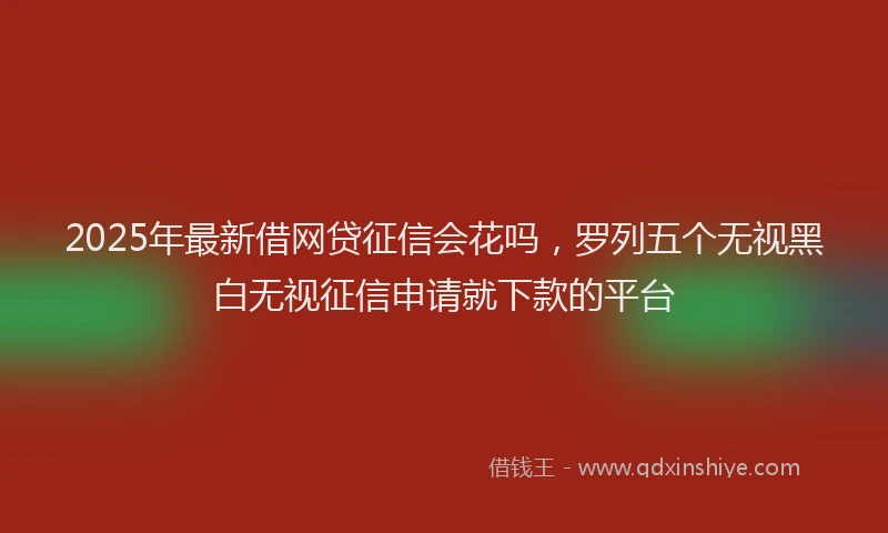 2025年最新借网贷征信会花吗，罗列五个无视黑白无视征信申请就下款的平台