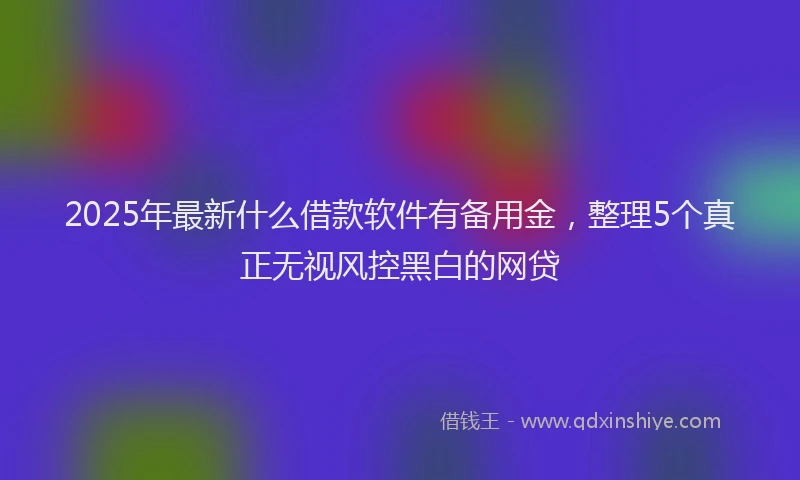 2025年最新什么借款软件有备用金，整理5个真正无视风控黑白的网贷
