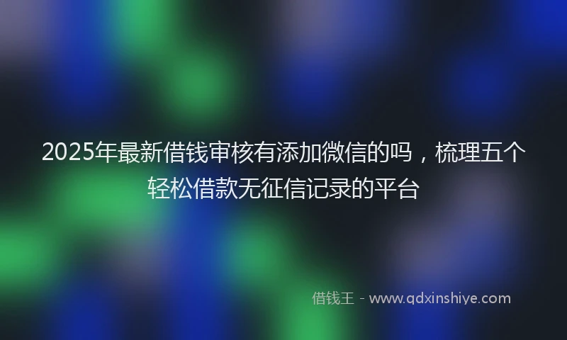 2025年最新借钱审核有添加微信的吗，梳理五个轻松借款无征信记录的平台