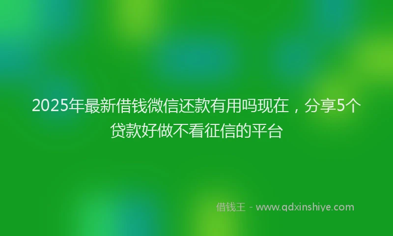 2025年最新借钱微信还款有用吗现在，分享5个贷款好做不看征信的平台