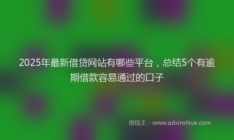 2025年最新借贷网站有哪些平台，总结5个有逾期借款容易通过的口子