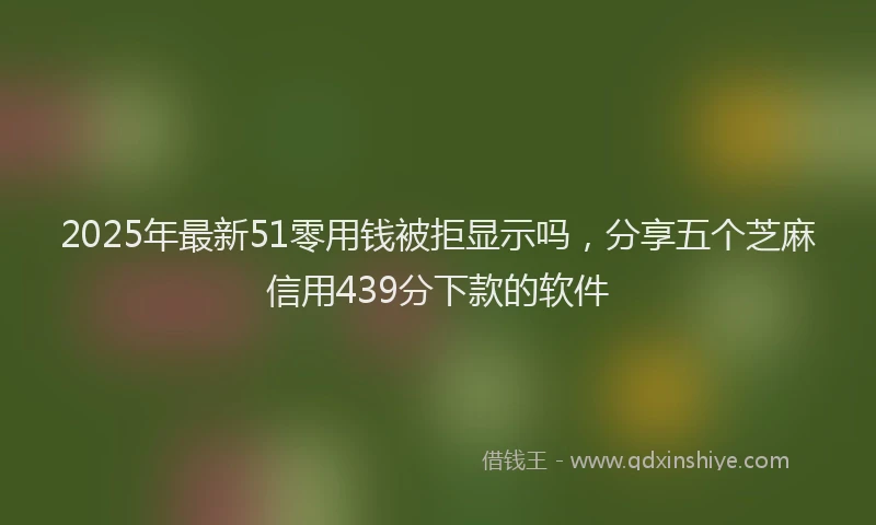 2025年最新51零用钱被拒显示吗，分享五个芝麻信用439分下款的软件