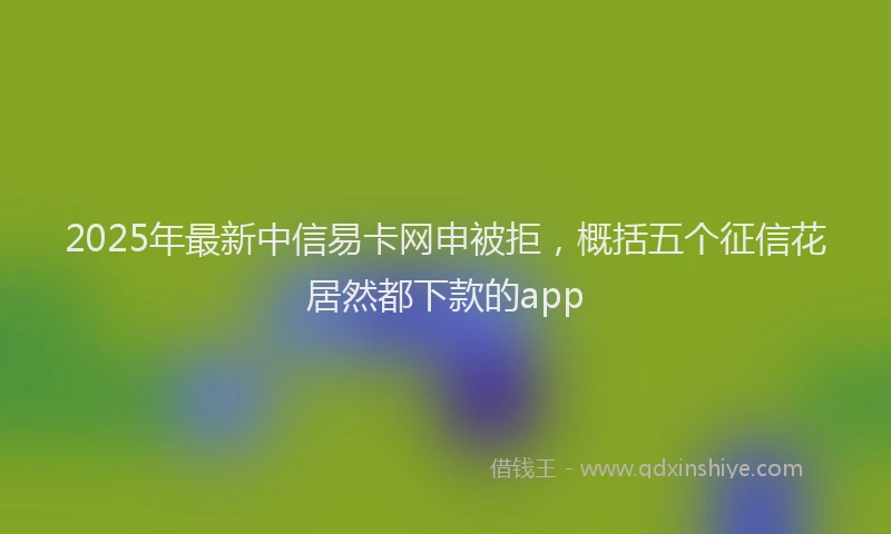 2025年最新中信易卡网申被拒，概括五个征信花居然都下款的app