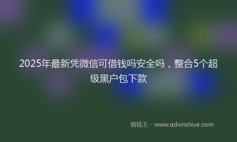 2025年最新凭微信可借钱吗安全吗，整合5个超级黑户包下款