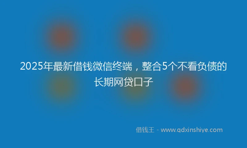 2025年最新借钱微信终端，整合5个不看负债的长期网贷口子
