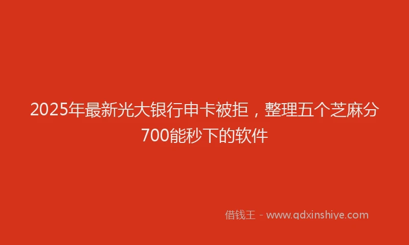 2025年最新光大银行申卡被拒，整理五个芝麻分700能秒下的软件