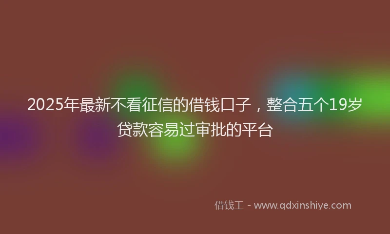 2025年最新不看征信的借钱口子，整合五个19岁贷款容易过审批的平台
