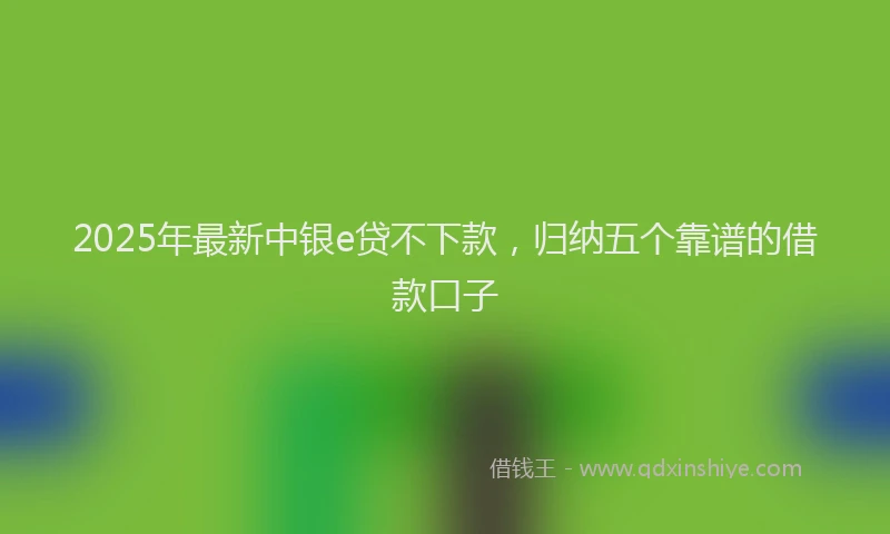2025年最新中银e贷不下款，归纳五个靠谱的借款口子