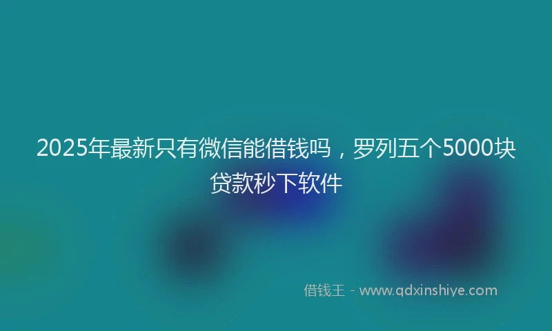 2025年最新只有微信能借钱吗，罗列五个5000块贷款秒下软件