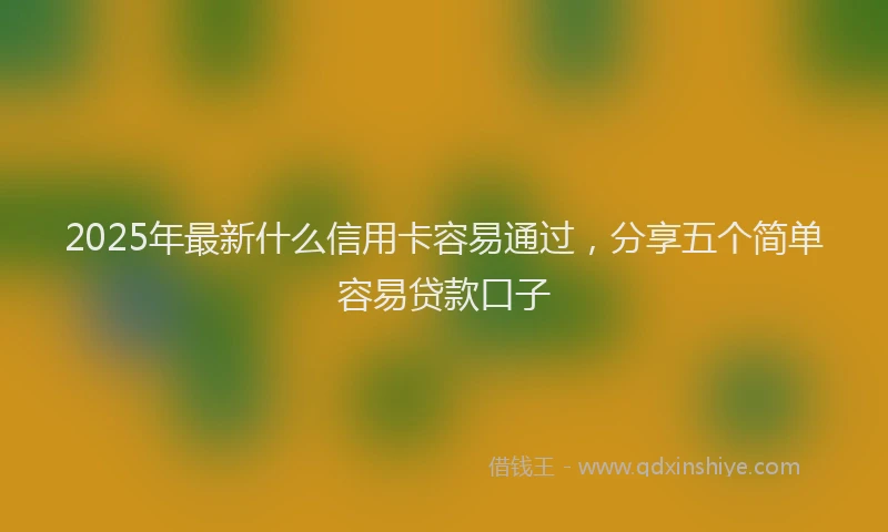 2025年最新什么信用卡容易通过，分享五个简单容易贷款口子