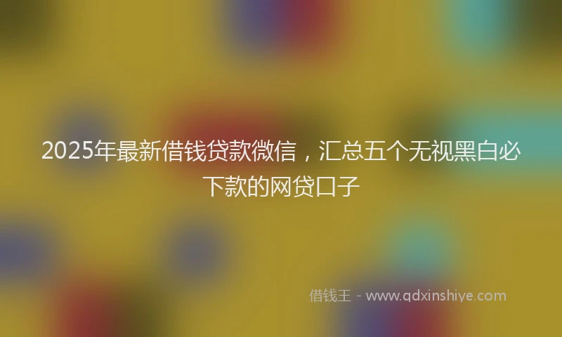 2025年最新借钱贷款微信，汇总五个无视黑白必下款的网贷口子