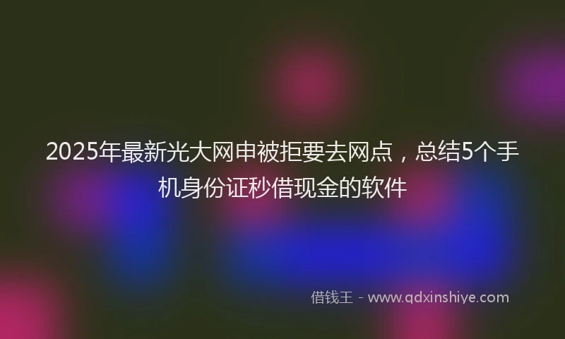 2025年最新光大网申被拒要去网点，总结5个手机身份证秒借现金的软件