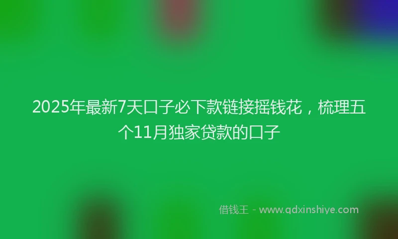 2025年最新7天口子必下款链接摇钱花，梳理五个11月独家贷款的口子